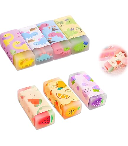 Amazon | 6PC かわいい立方体消しゴムカラフルなサイコロ消しゴム簡単